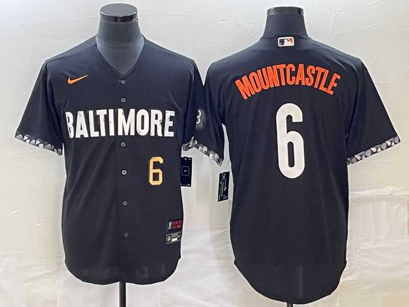 Men%27s Baltimore Orioles #6 Ryan Mountcastle Number Black 2023 City Connect Cool Base Stitched Jersey